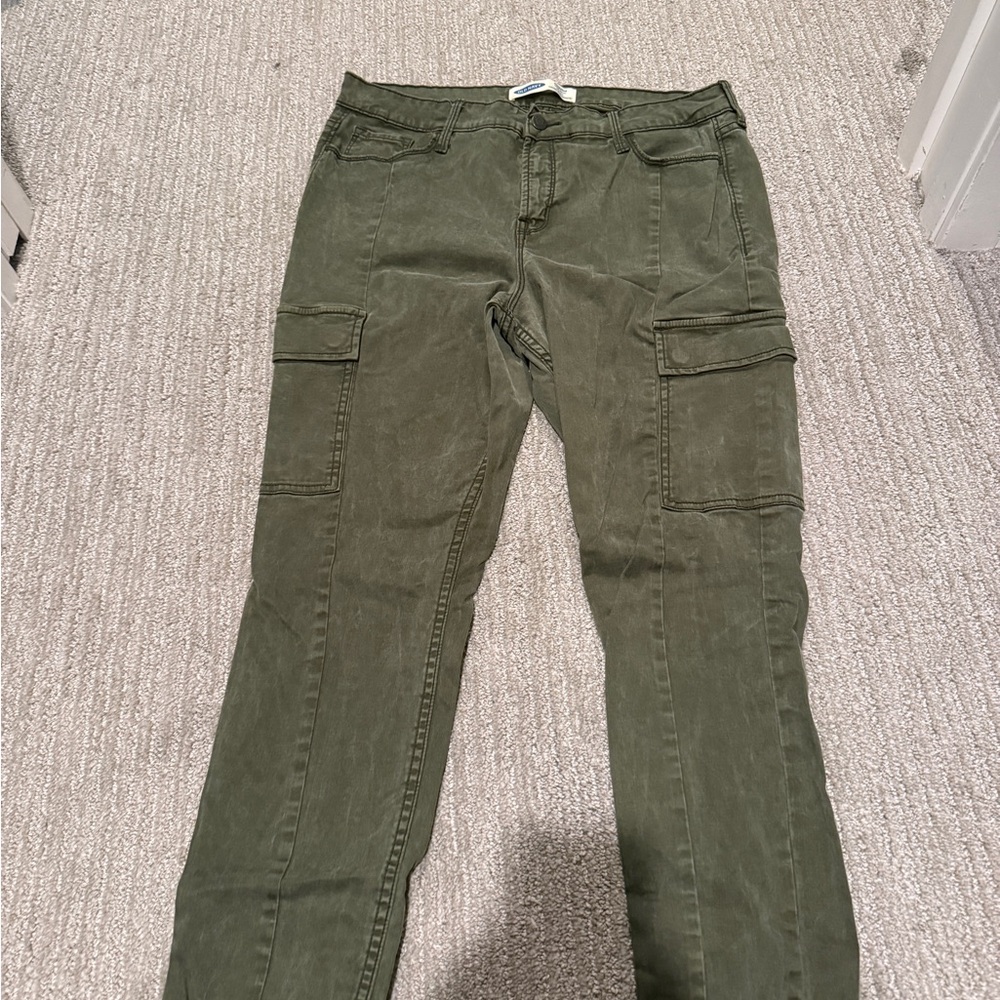 Old Navy High Rise Olive Cargo Jeans